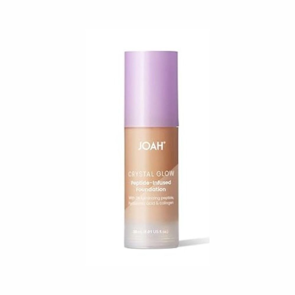 JOAH CRYSTAL GLOW FOUNDATION MEDIUM WARM MW020 PEPTIDE HYALURONIC 1.01OZ NEW