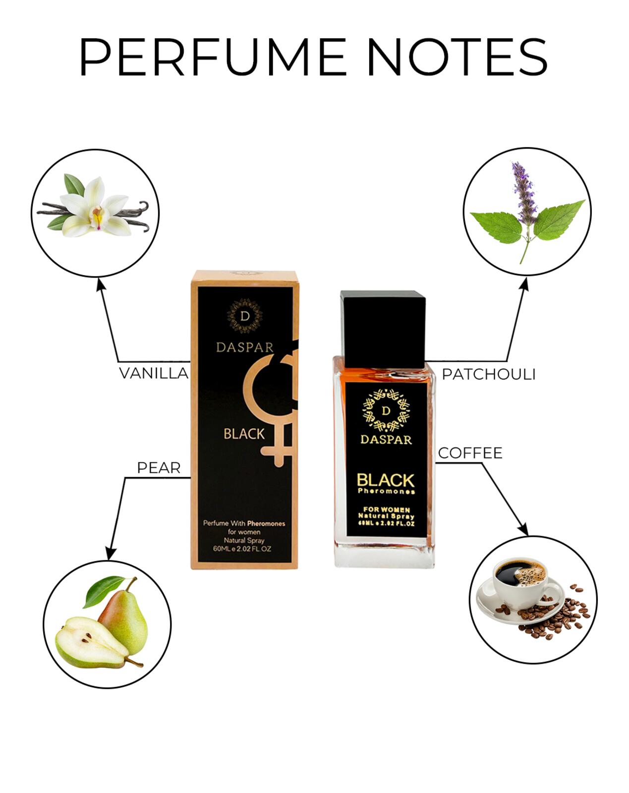 DASPAR BLACK PERFUME WITH PHEROMONES 2.02 OZ