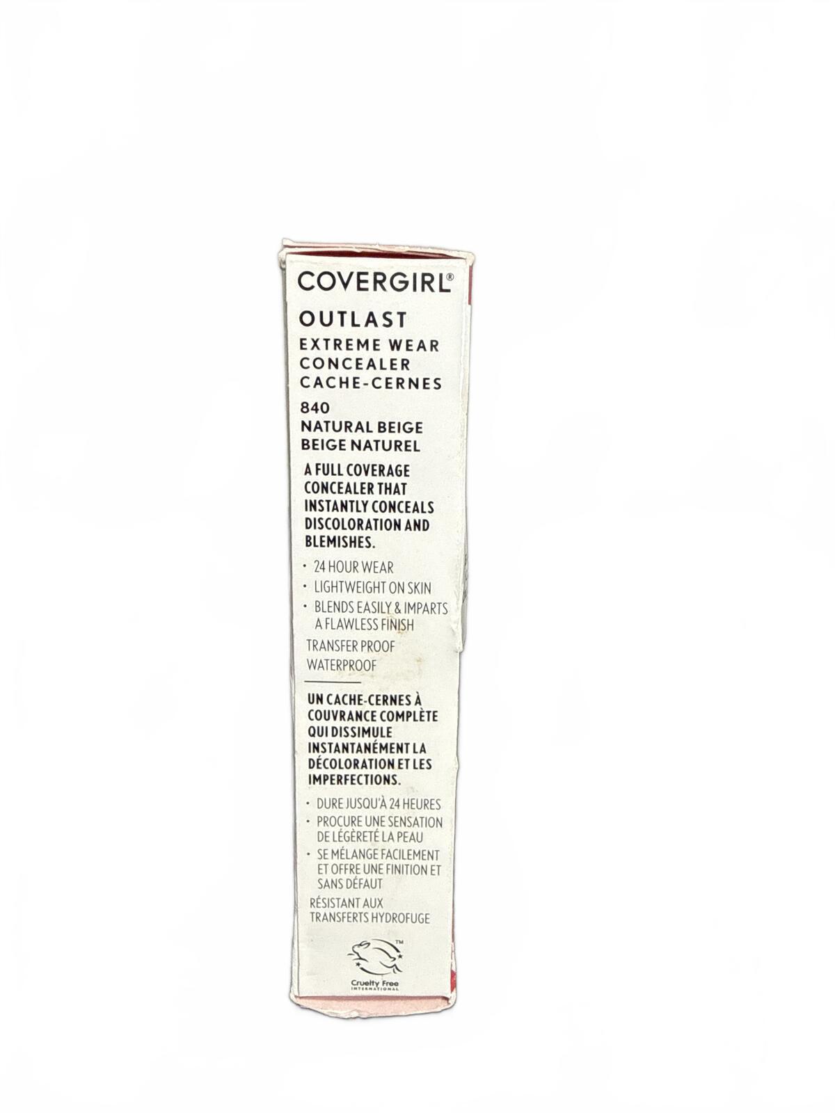 COVERGIRL OUTLAST EXTREME WEAR 24HR CONCEALER  - 840 NATURAL BEIGE 0.30 OZ