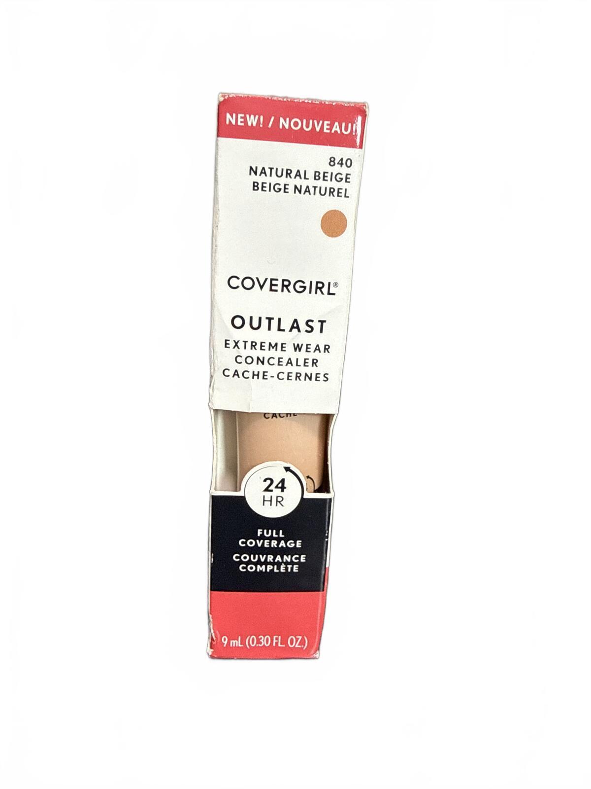 COVERGIRL OUTLAST EXTREME WEAR 24HR CONCEALER  - 840 NATURAL BEIGE 0.30 OZ